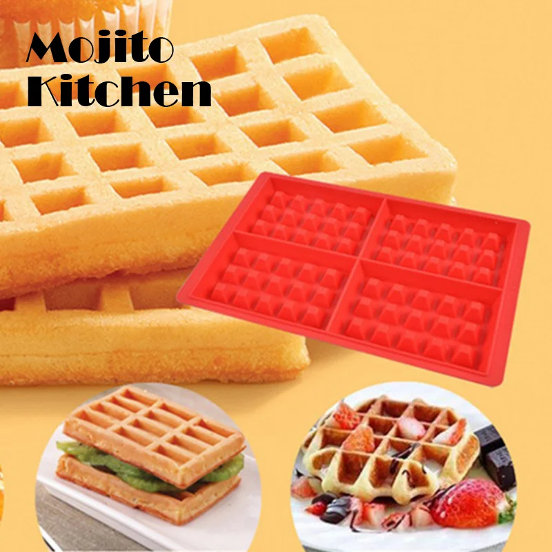 

1Pcs Creative Non-stick Food Grade Silicone Waffle Mold Kitchen Bakeware Cake Mould Makers for Roaster Decorating Tools