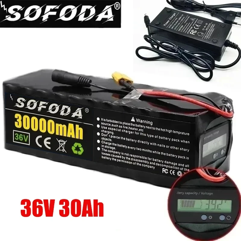 

36V Battery 10S4P 30Ah Battery Pack 500W High Power Battery 42V 30000mAh Ebike Electric Bicycle xt60 BMS with Capacity Indicator