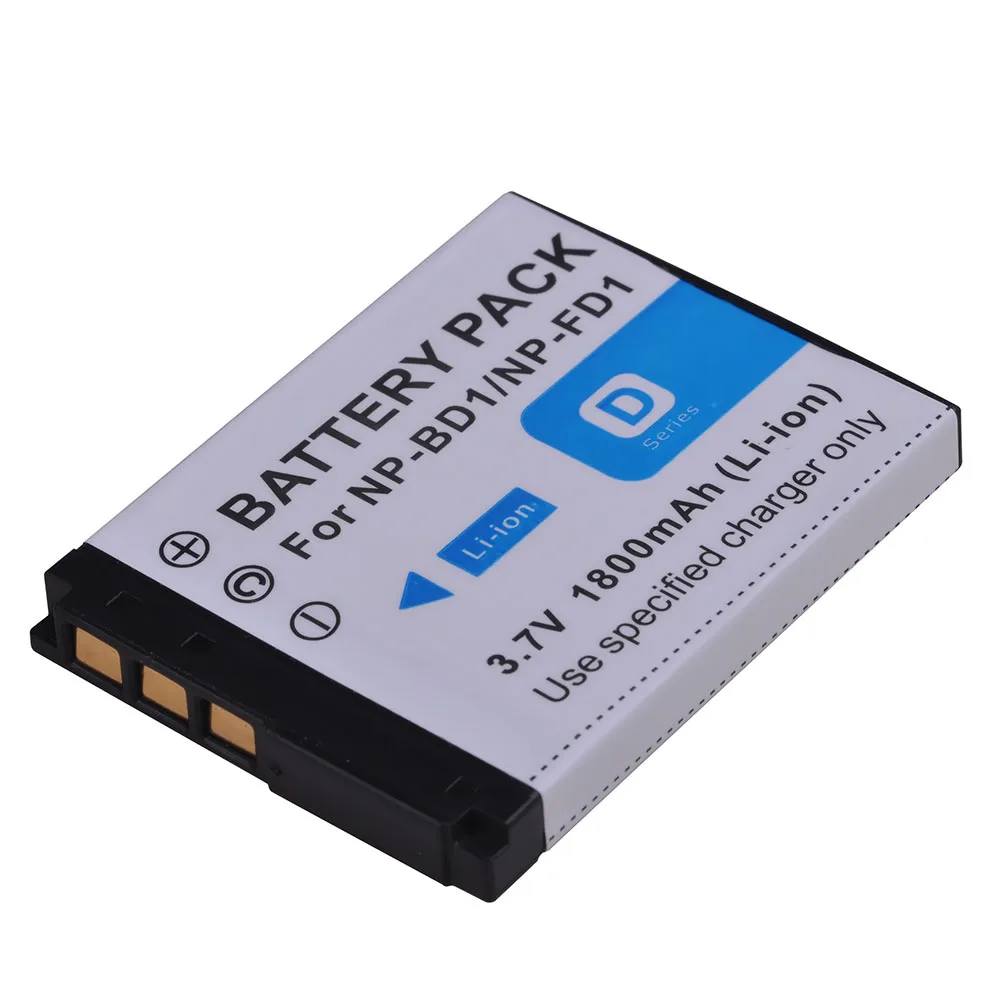 1800mAh NP-FD1 NP-BD1 Battery for Sony DSC-TX1 DSC-T2 DSC T70 T75 T77 T90 T200 T300 T500 T700 T900