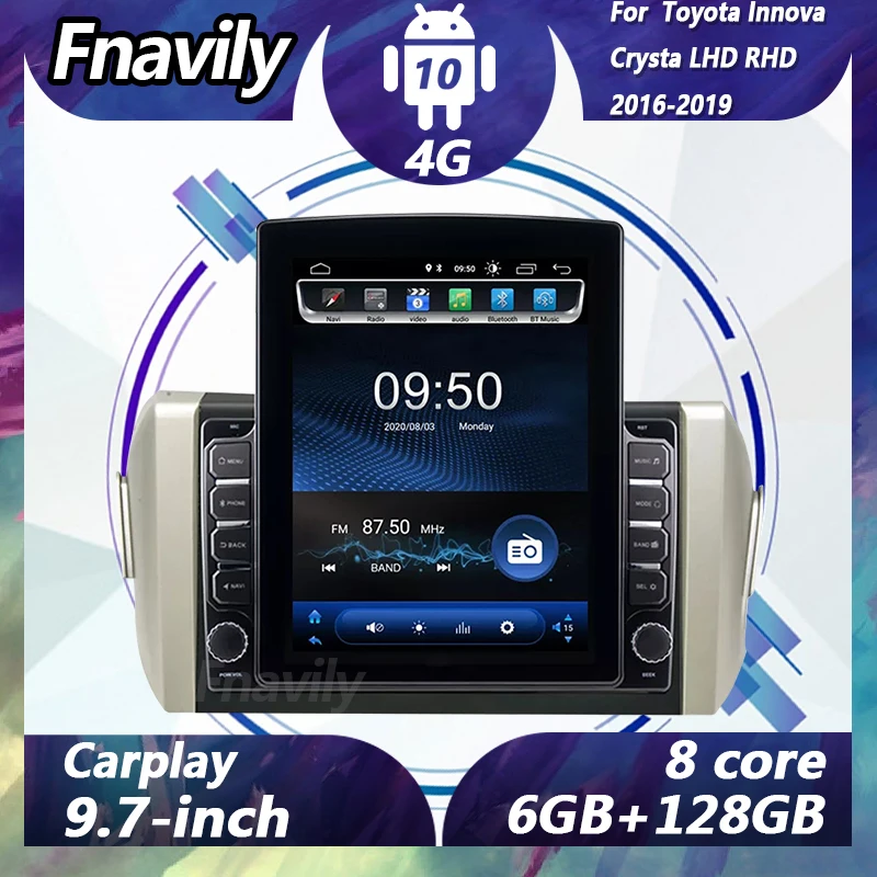 

Fnavily Android 10 автомобильный радиоприемник для Toyota Innova Crysta LHD RHD видеонаблюдение dvd-плеер автомобильные стереосистемы аудио GPS DSP BT 2016-2019