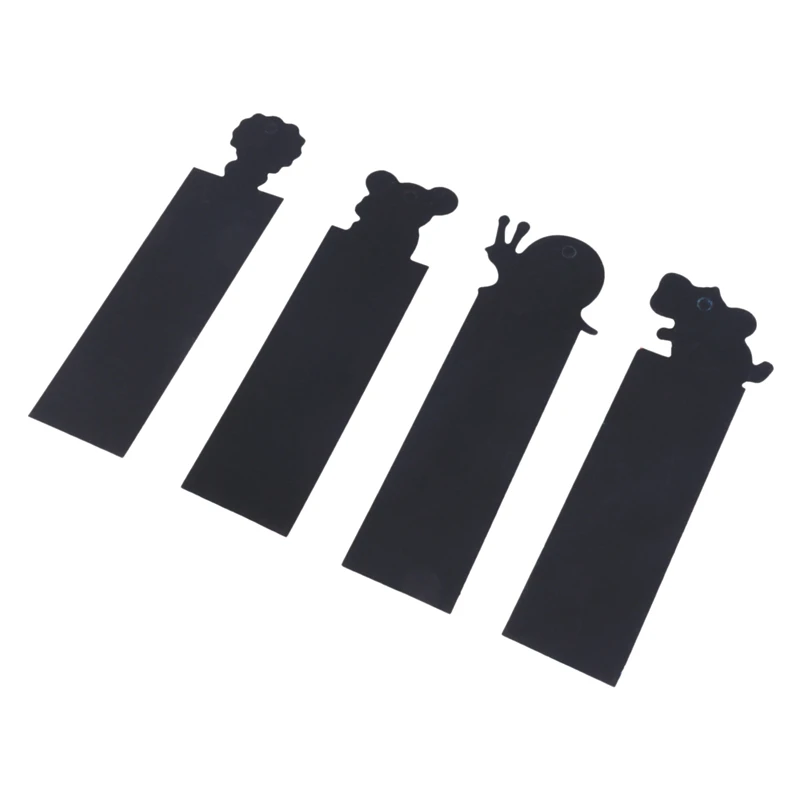 48ชิ้นที่คั่นหนังสือสีรุ้งสำหรับเด็กกระเป๋าศิลปะแบบมีรอยขีดข่วนสำหรับงานปาร์ตี้งานฝีมือรูปสัตว์งานประดิษฐ์ทำด้วยตัวเองป้ายกระดาษศิลปะ