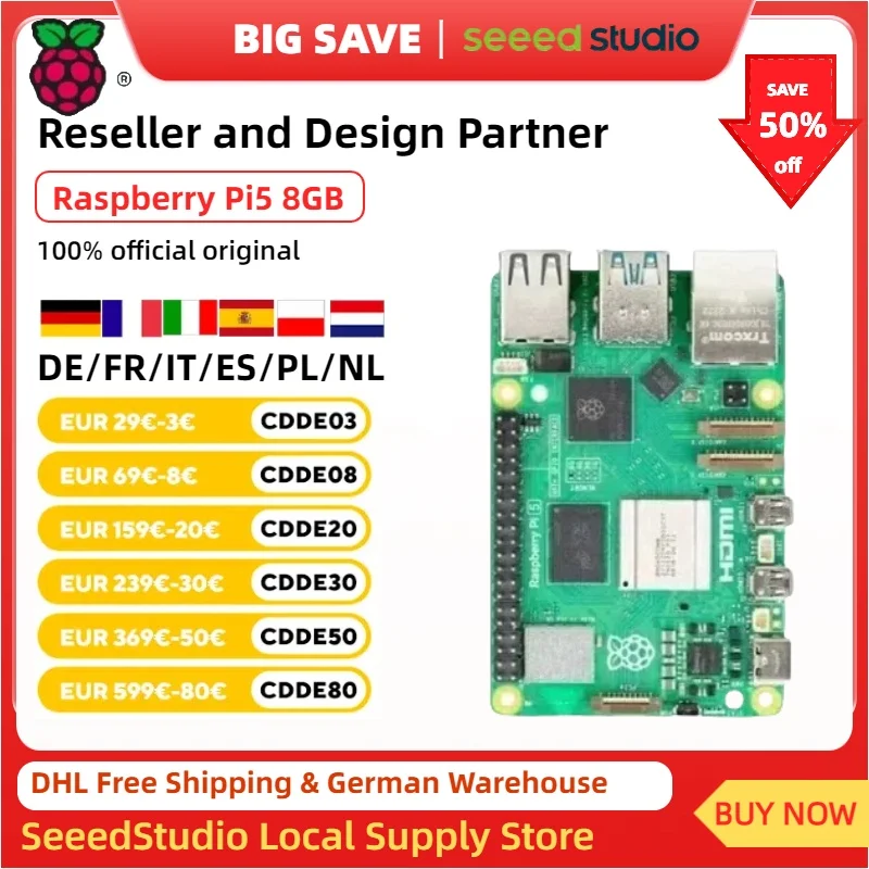 Raspberry Pi5 8GB Laptop, Raspberry pi 5 MIni PC Computer,2.4GHz 64-bit Quad-core Arm Cortex-A76, Bluetooth5.0,BLE Wireless