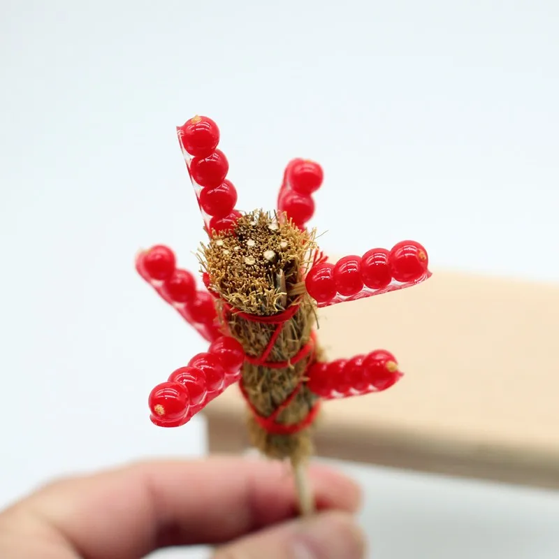 1 Set Dollhouse Simulation Decor Resin Mini Sugarcoated Haws on a Stick Model Home Landscape Ornaments Decoration Accessories