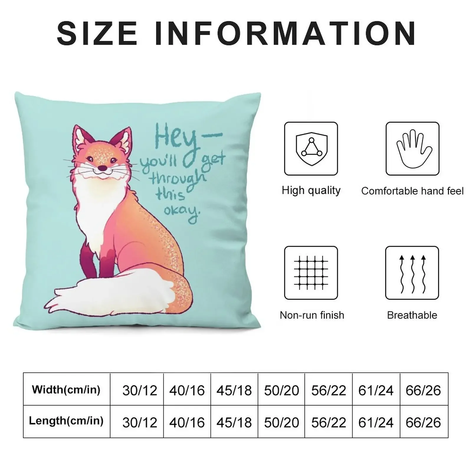 HEY, you'll get through this okay Magical Sparkle Fox Throw Pillow Sofas Covers Luxury Cushion Cover Couch Cushions pillow