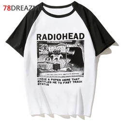 Radiohead t shirt t-shirt male ulzzang aesthetic graphic tees casual japanese tshirt white t shirt kawaii