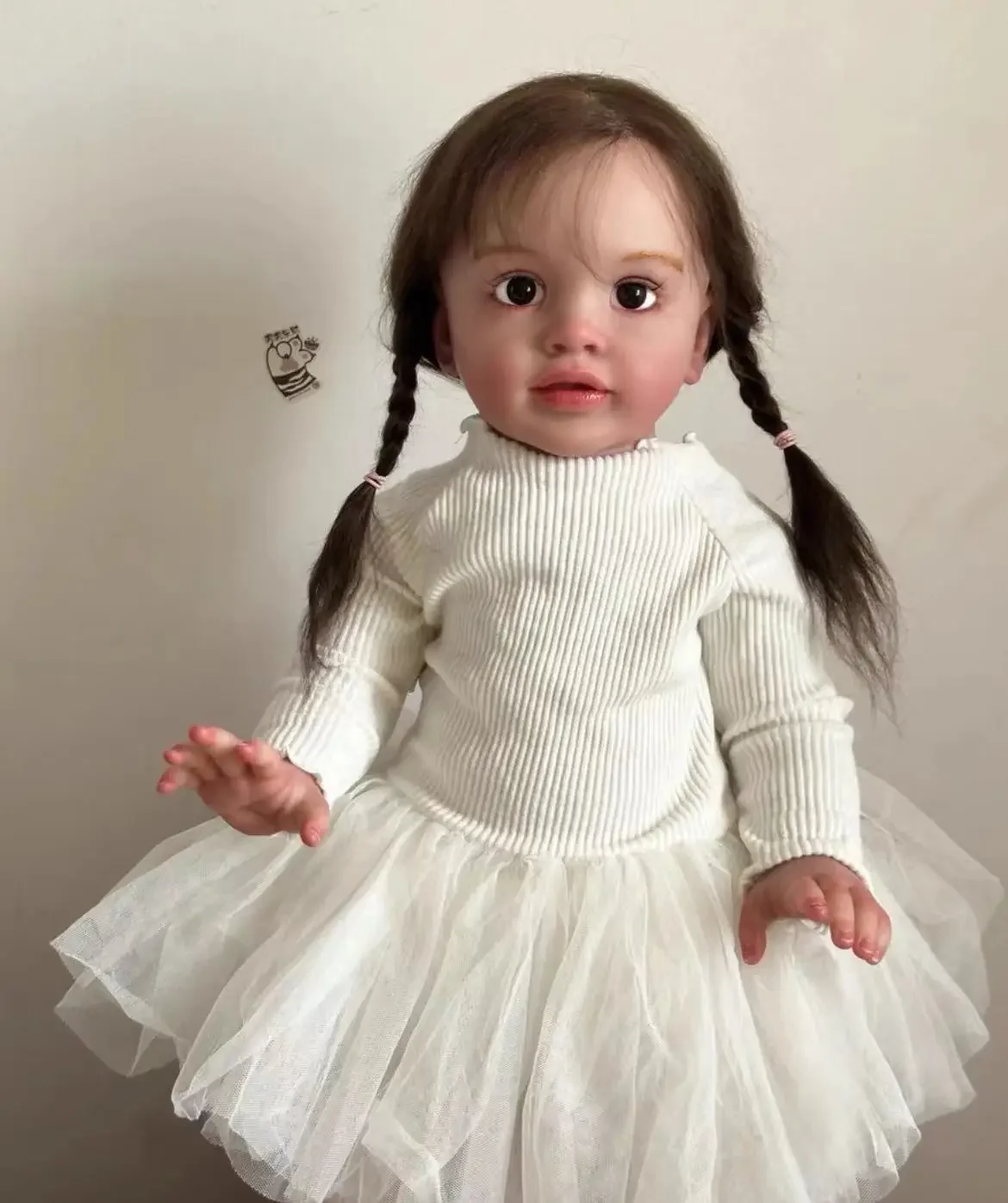 SINO-BB, suministro limitado personalizado, 26 pulgadas, niña enorme, Reborn, niña, Pippa, muñeca ya terminada con vestido diferente