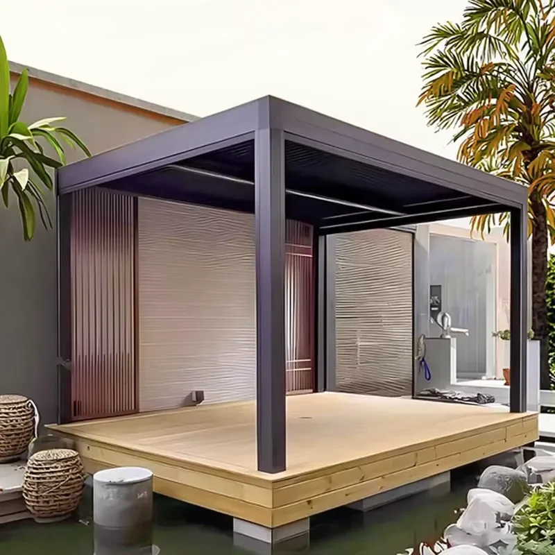 Amas Modern Garden Pergola Backyard Gazebo Aluminum Outdoor Pergola Bioclimatic Pergola for Outdoor Use