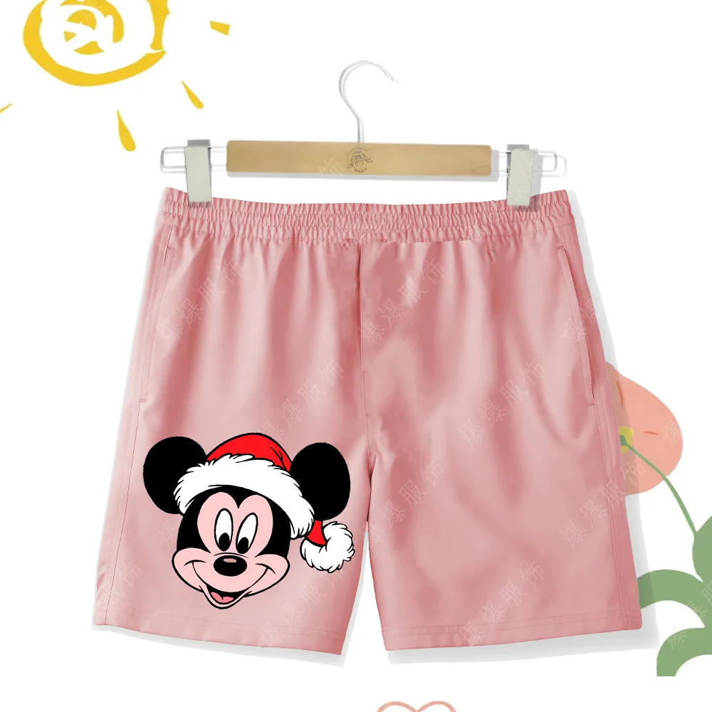 Disney summer Boys shorts Seaside Swim Quick dry trunks Cartoon cute Mickey print girls beach pants Seaside