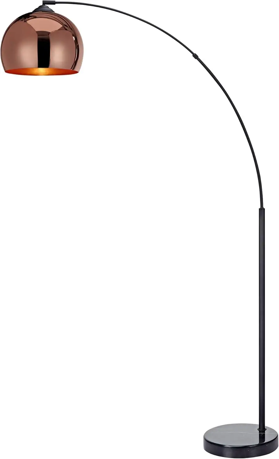 

Teamson Home Arquer 66.93" Arc Floor Lamp for Living Rooms, Home Offices, Dining Rooms, Bedrooms with Faux Black Marble Base and