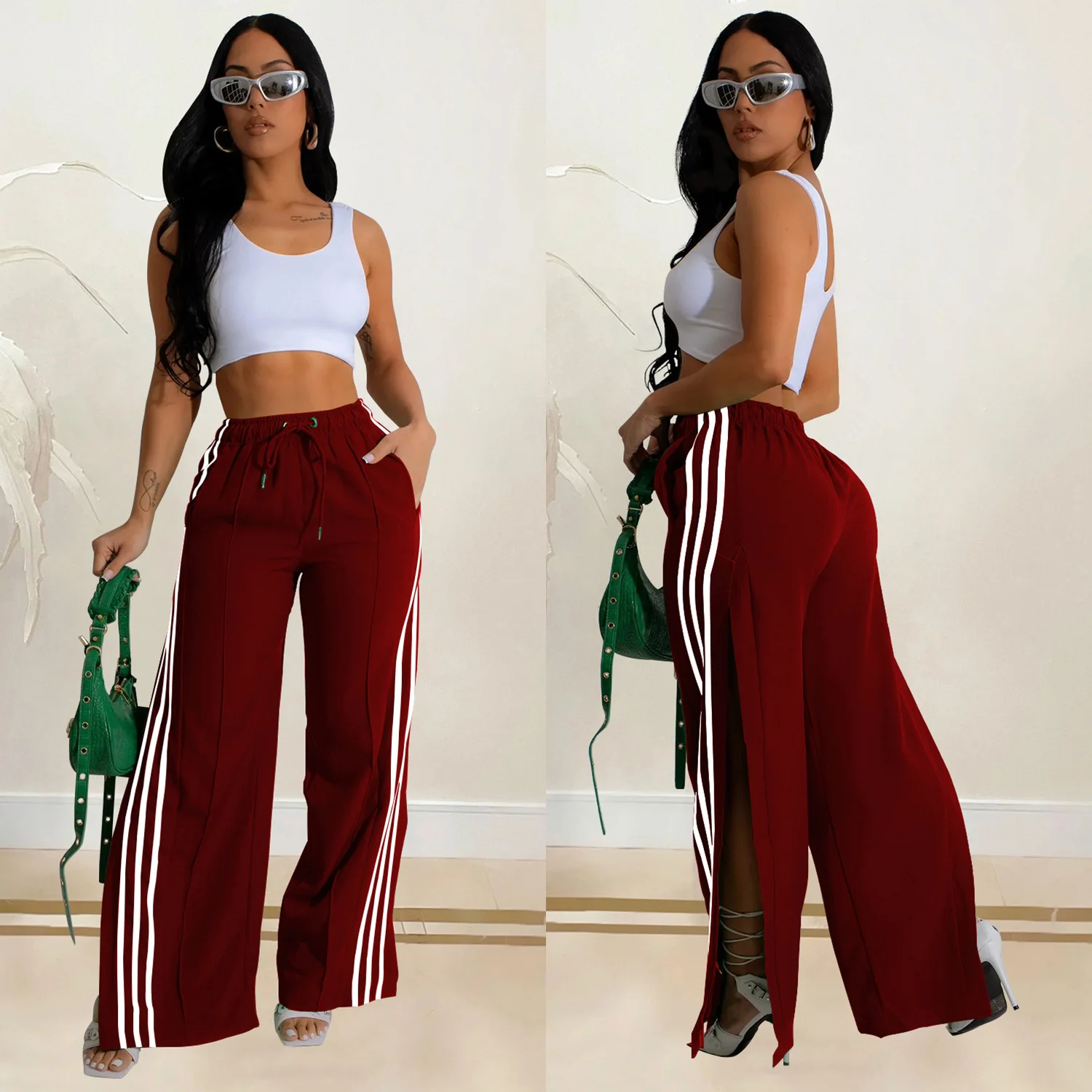 European and American Fashion Women's Single Pants, Solid Color Sports Pants, Multiple Colors