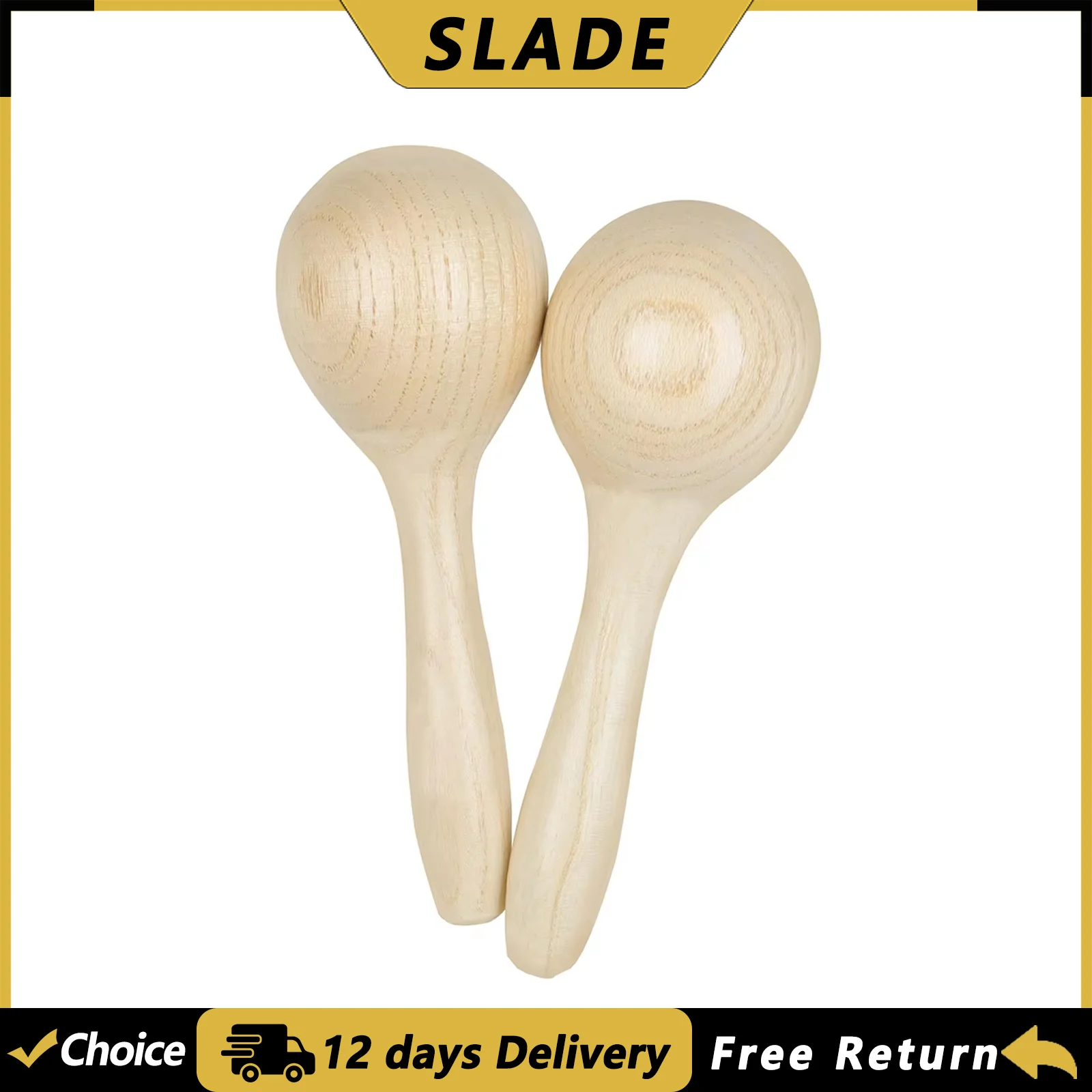 SLADE Orff Spruce Wood Maraca Baby Toys Early Education Toy for Children's Music Enlightenment Children Percussion Instruments