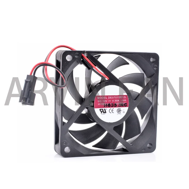 Brand New Original DE07015R12L 7cm 70x70x15mm 7015 70mm Fan 12V 0.30A Two-line Chassis Refrigerator Cooling Fan