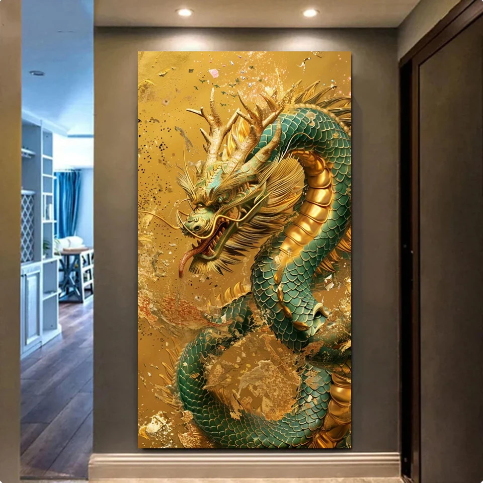 Diamond Art Painting New Arrival Chinese Golden Dragon Diy 5D Full Mosaic Diamond Embroidery Cross Stitch Kits Home Decoration