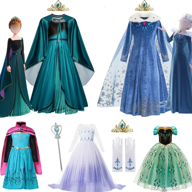 

Fantasia Girls Elsa Anna Princess Dress Girls Halloween Carnival Clothing Party Kids Cosplay Snow Queen Children Outfit Costume