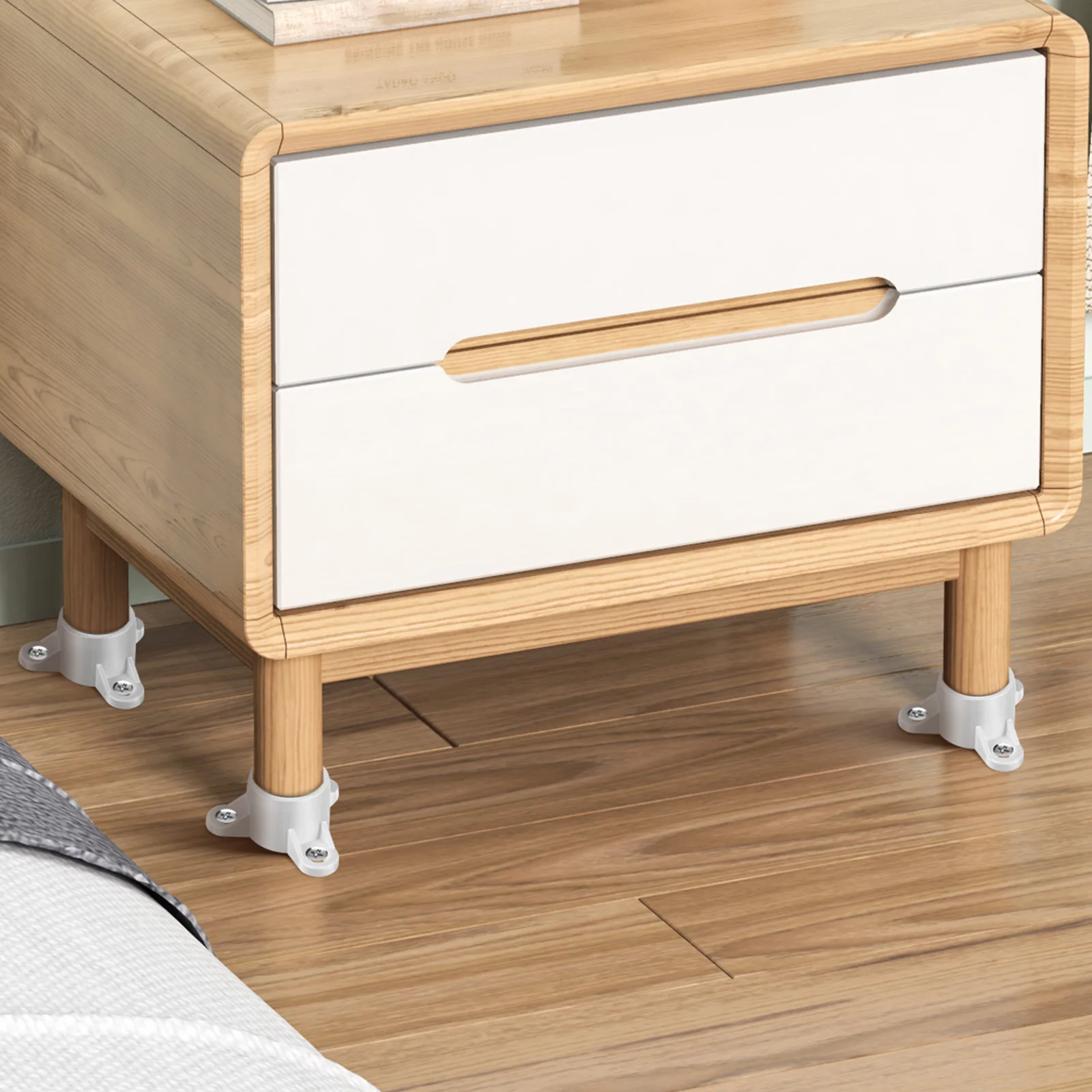 

12Pcs PVC Table Leg Caps Flange Furniture Foot Covers Screw Mounted Round Stool Chair Leg End Floor Protectors