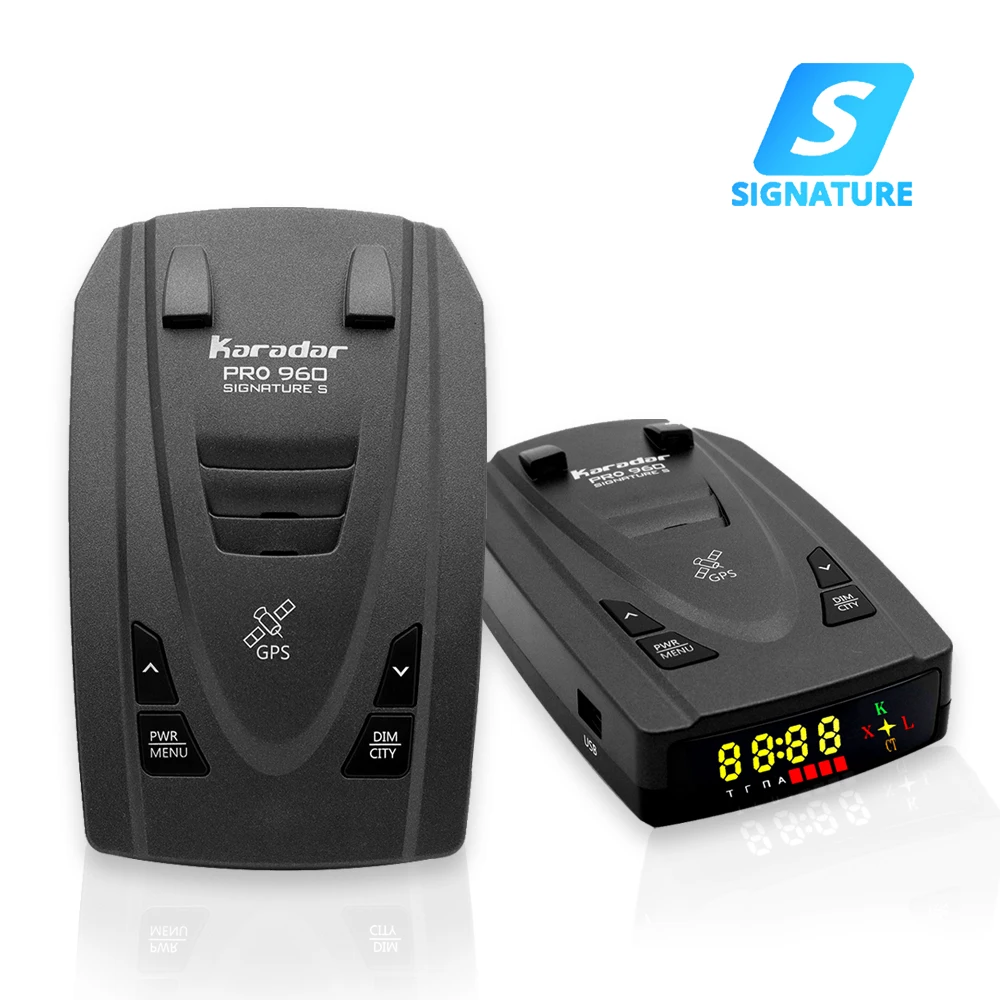 Karadar Pro960 GPS Speed Alarm LED Radar Detector Auto Car Black Box with Russian Signature Warning