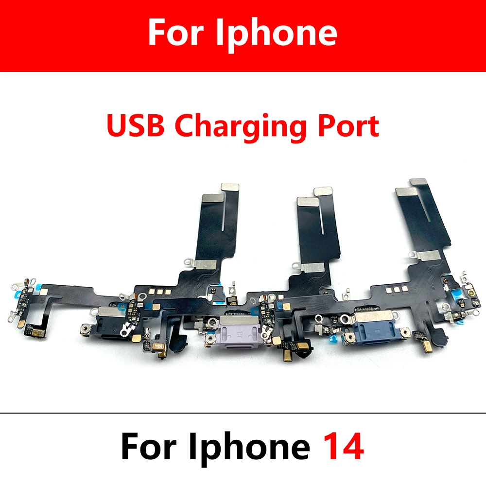 For Iphone 14 Black Blue Purple White USB Charging Port Dock Charger Plug Connector Board Flex Cable