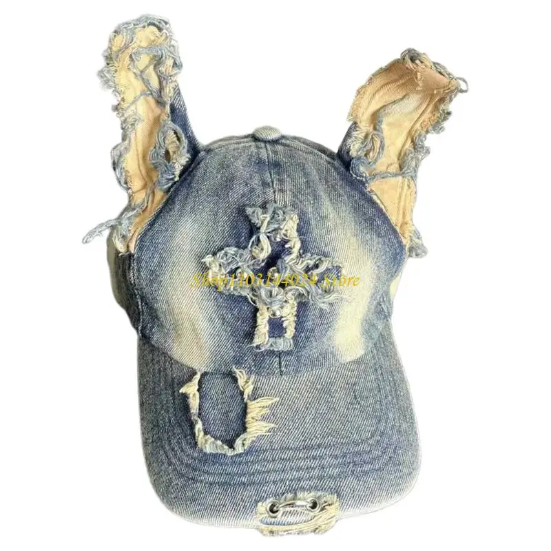 N5KE Dog Ear Baseball Hat Adult Teens  Long Brims Duckbills Hat for Music Festival