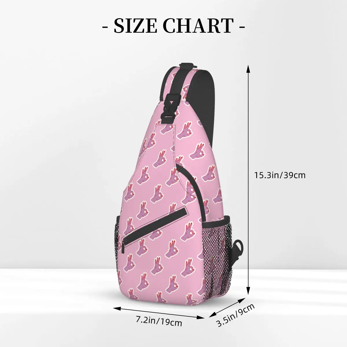 Finger Ok Hand Sign Small Sling Bags Chest Crossbody Shoulder Sling Backpack Travel Hiking Daypacks Symbol Gesture Bookbag