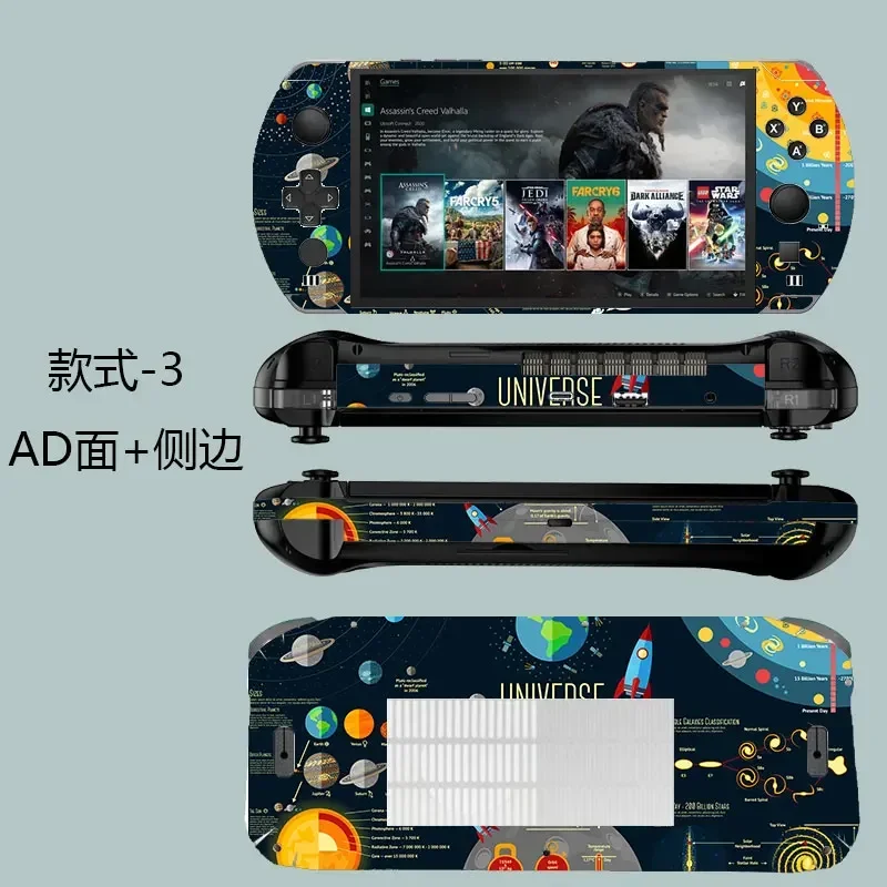 Pre-cut 1x Top+1x Back+Side Skin Sticker Case Cover Protective Film For 2022 2023 2024 GPD Win 4 3
