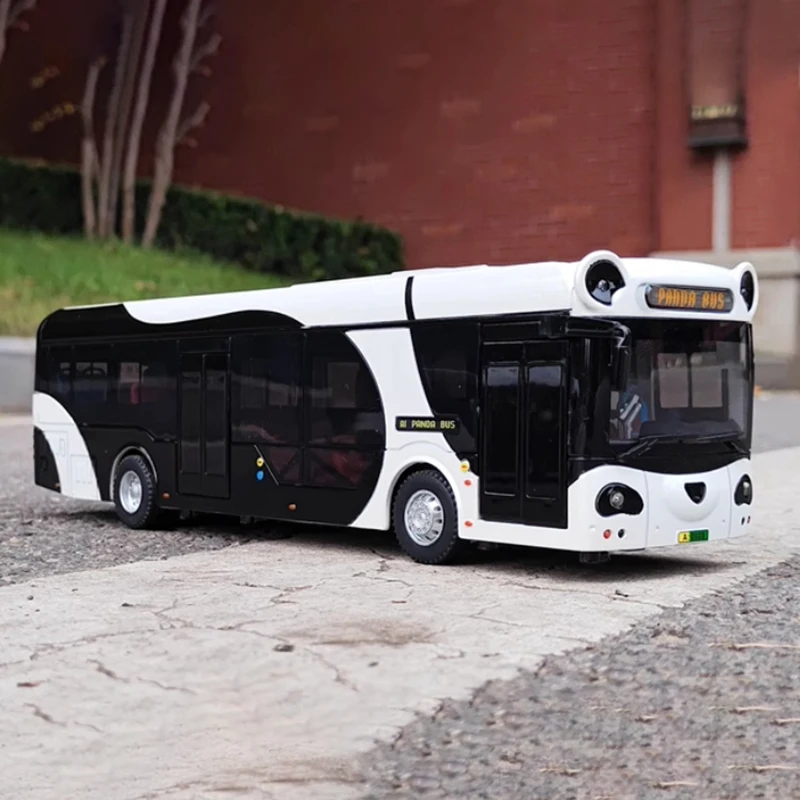 Diecast 1: 42 Scale Panda Bus Smart City Bus Metal Children's Simulation Alloy Toy Car Model Hobbies Collection Gifts