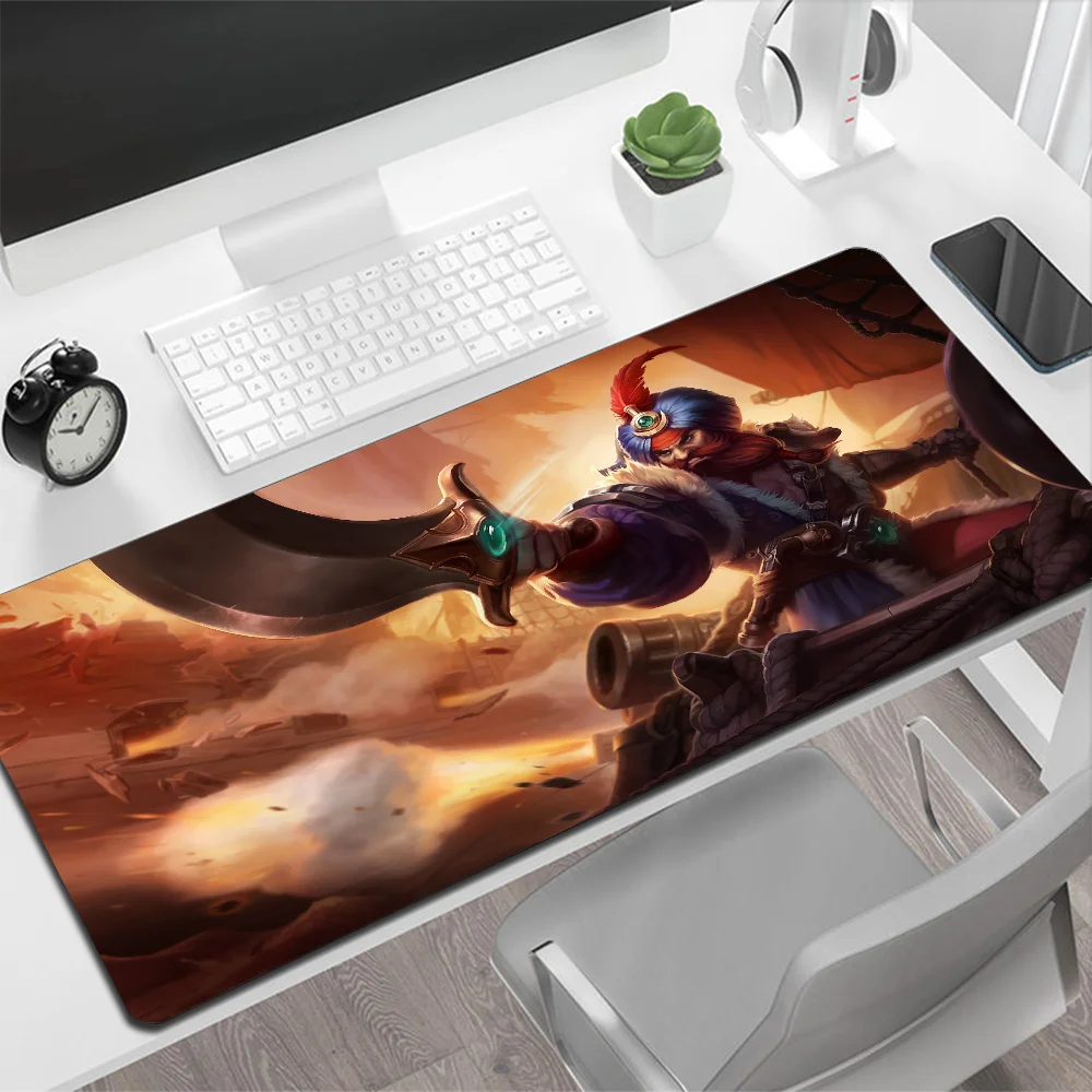 League of Legends Gangplank Large Mouse Pad Gaming Mouse Pad PC Gamer Computer Mouse Mat Big Mousepad Silicone Keyboard Desk Mat