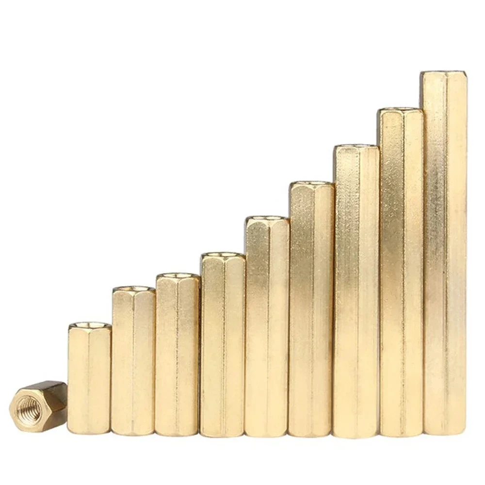 5-50pcs M2 M2.5 M3 M4 M5 M6 Double Pass Hex Brass Female Standoff Pillar Stud Mount Spacer Hexagon PCB Motherboard Nut Hollow