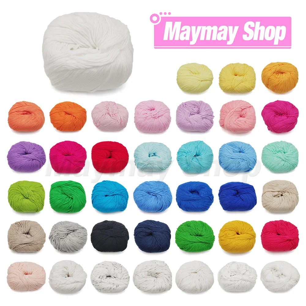

1pc/4pc 100% Cotton Yarn 50g Organic Cotton Yarn Crochet Weaving for DIY Supplies Hats Handbags Sweaters Knitting Beginners