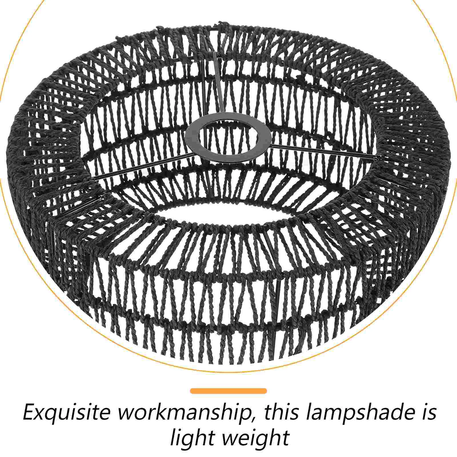 Imagem -06 - Rattan Lâmpada Sombra Cilindro Tecido Abajur Boho Lâmpada Tons Substituição Rústico Luz de Teto Cobre Lâmpadas Chão Pingente