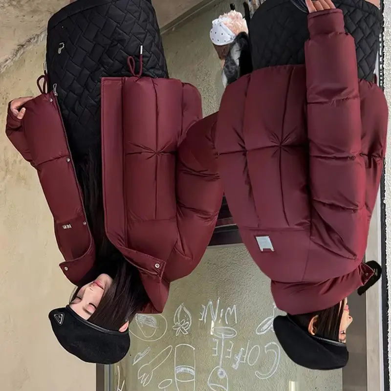 

Зимняя парка, женские пуховые хлопковые куртки с длинным рукавом, повседневная свободная куртка с воротником-стойкой, толстая теплая хлопковая стеганая куртка, женская верхняя одежда