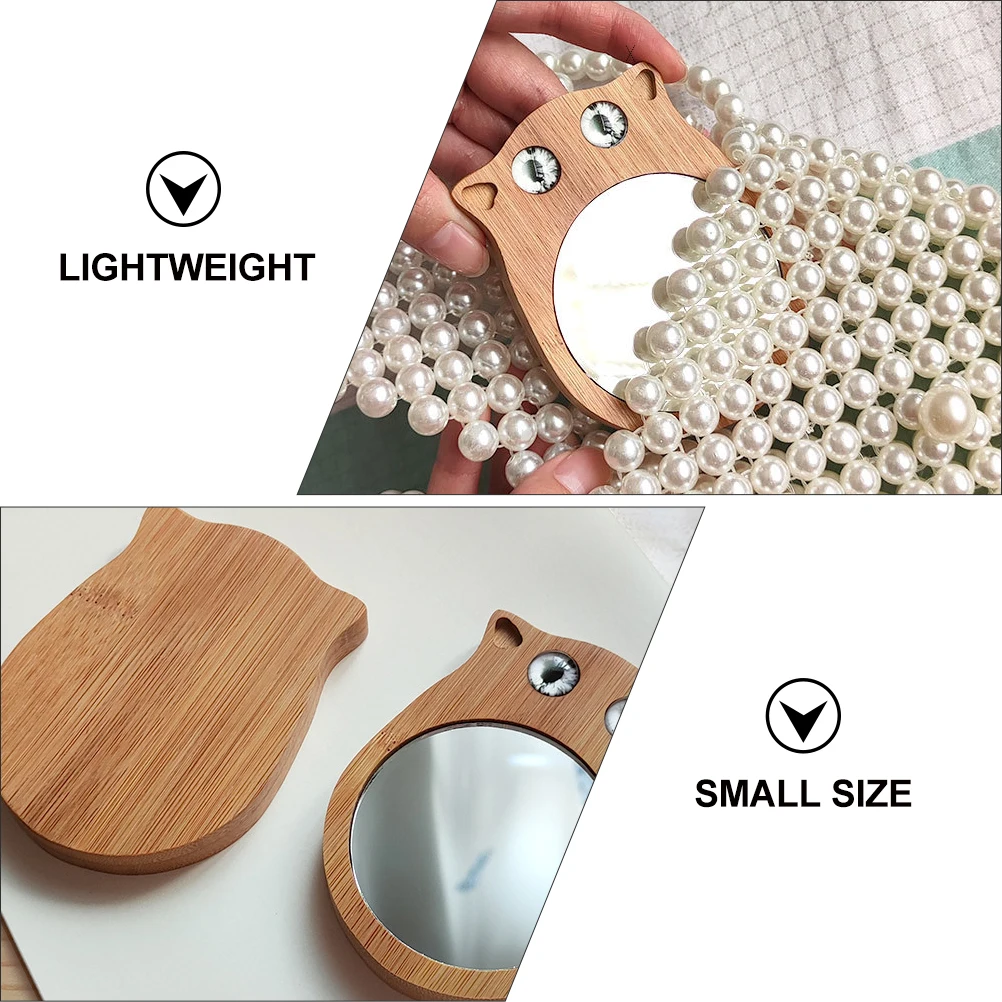 

Mini Cat Shaped Makeup Mirror Portable Pocket Vanity Lightweight Travel Size High Definition Surface Perfect Reflect Clear