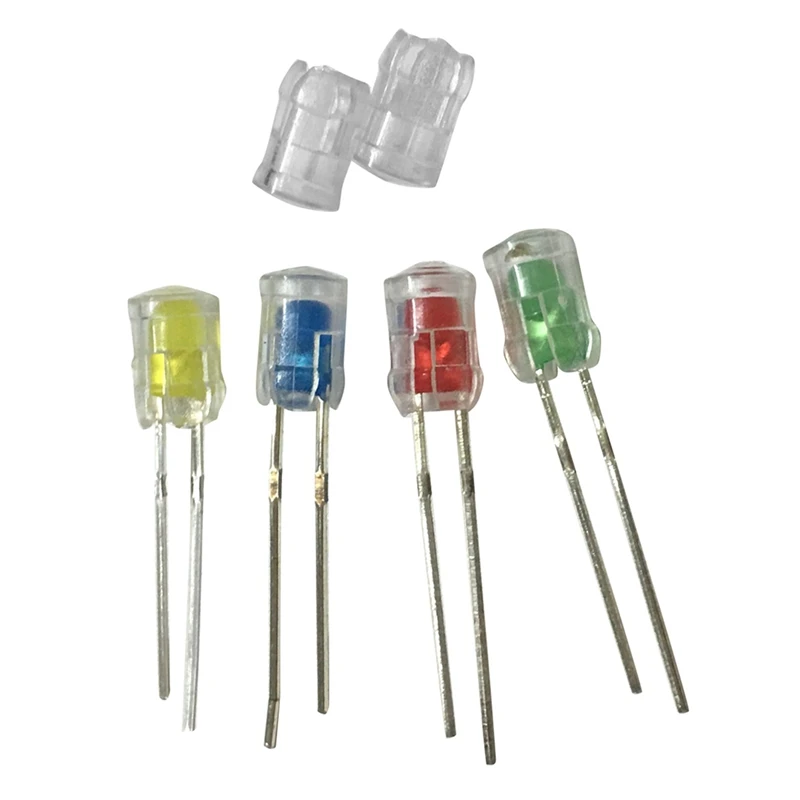 200Pcs 5Mm LED Light Emitting Diode Lampshade Light Guide Column Light Cap Protective Cover LED Transparent Lamp Cap