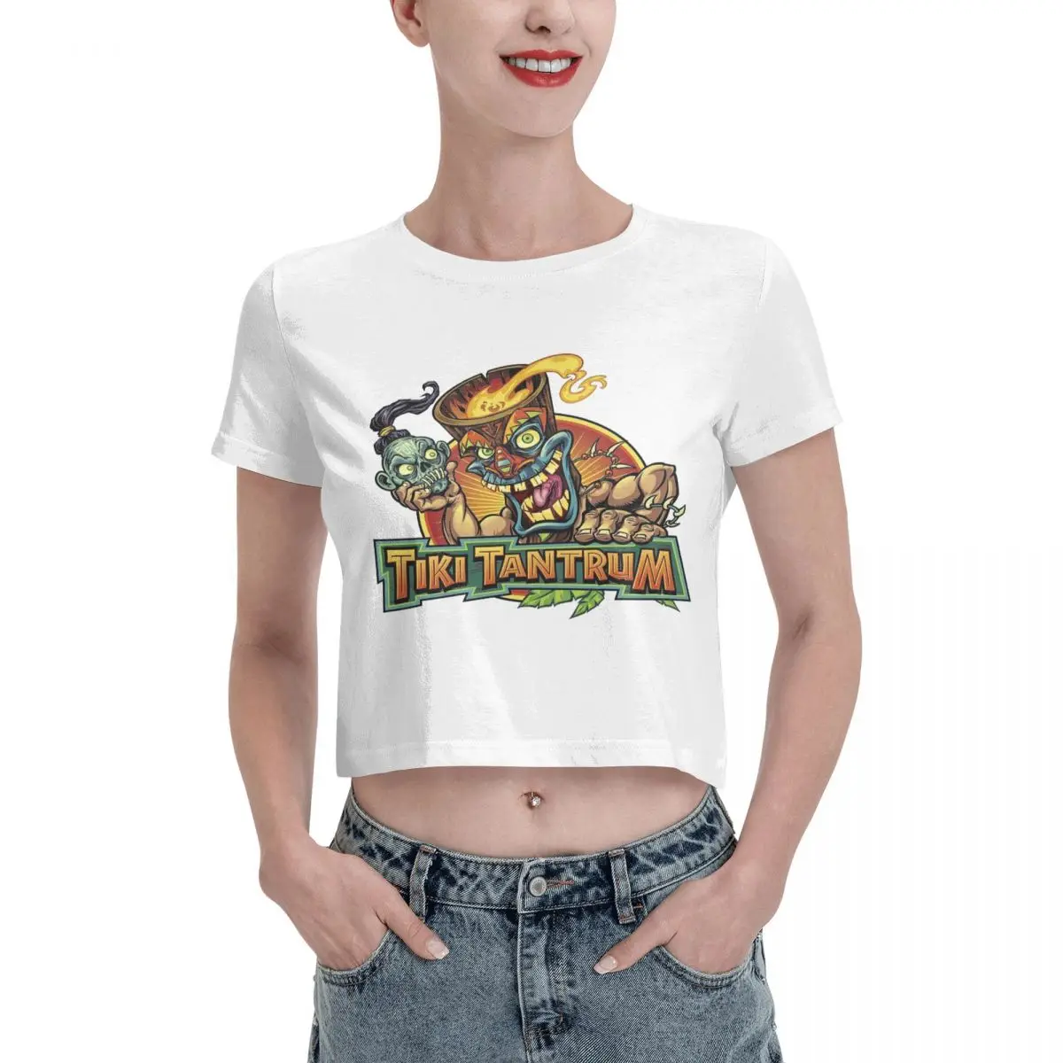 Handelaar Sam 'S Tiki Bar Handelaar Sams Lek Navel T-Shirt, Dames Zomer Katoenen T-Shirts Met Ronde Hals En Korte Mouwen