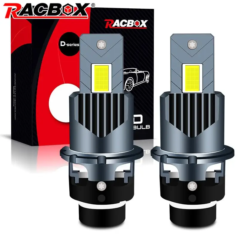 RACBOX D2S LED Headlight Bulb Cancus D2R D2C 12000LM 6000K White Turbo Lights CSP Chip Super Bright Car Light Accessories