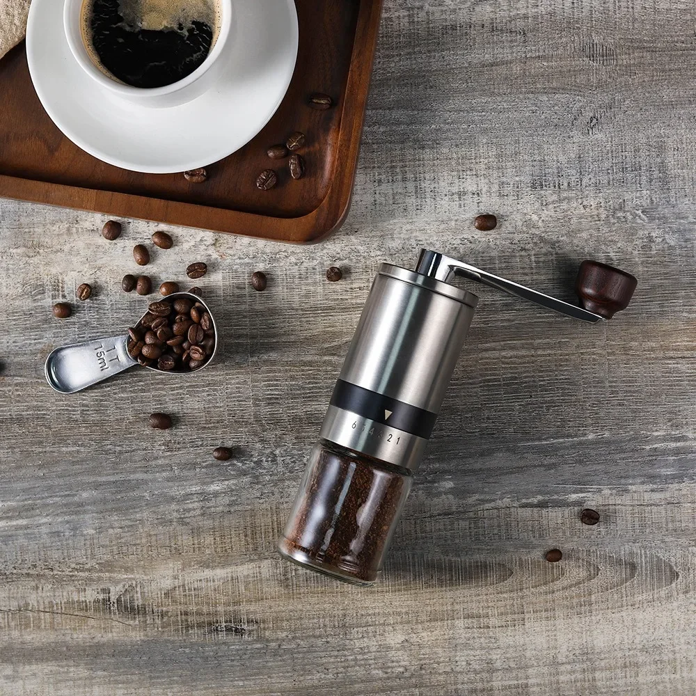 Manual Hand-Cranked Coffee Grinder Adjustable Particle Size Ceramic Grinding Core Coffee Bean Mill Detachable Handheld