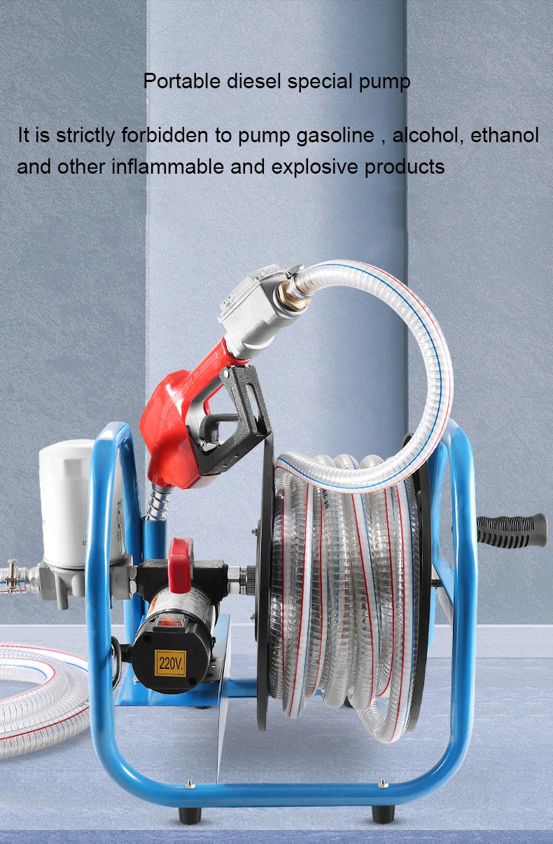 Best Selling Multi-specification Diesel Electric Pumping Refueling Manual Gun Metering Reel Pump Cast Iron Hose Reel