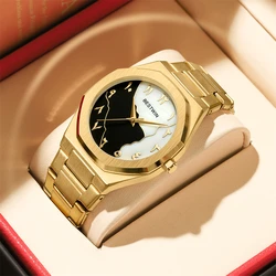 BESTWIN Fashion Watches Men's Watch reloj hombre Creative Dial Gold Shell Face Business Watches For Men relogios masculino 2025