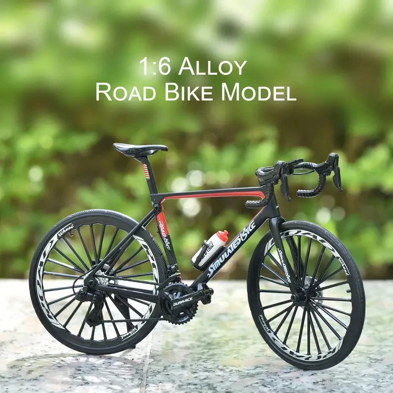 Vintage metal mountain bike model, desktop mini alloy classic bicycle toy, die-cast finger model home decoration