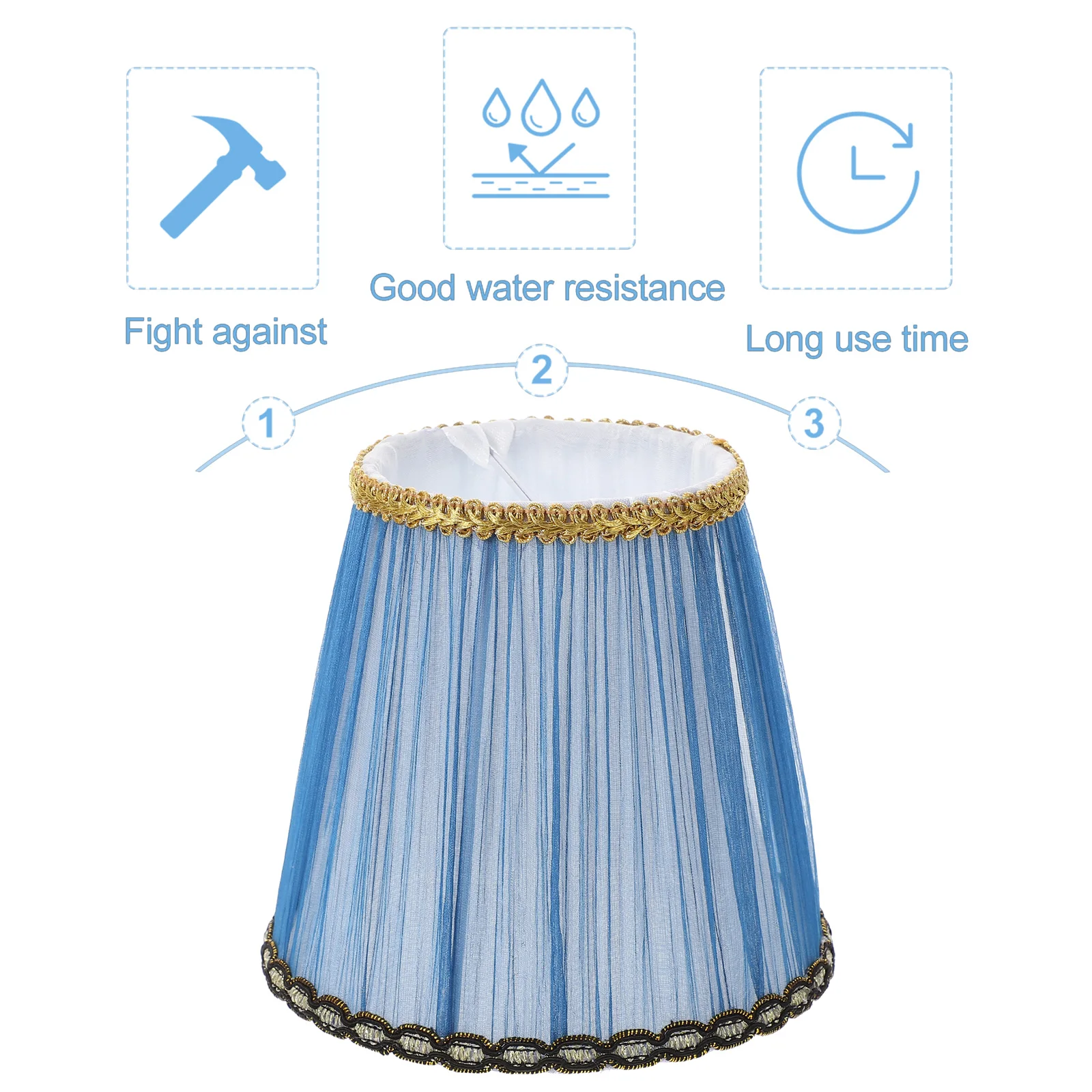 

Clip Bulb Lampshade Vintage Home Decor Bedside Shades Cover Fabric Small Decorate