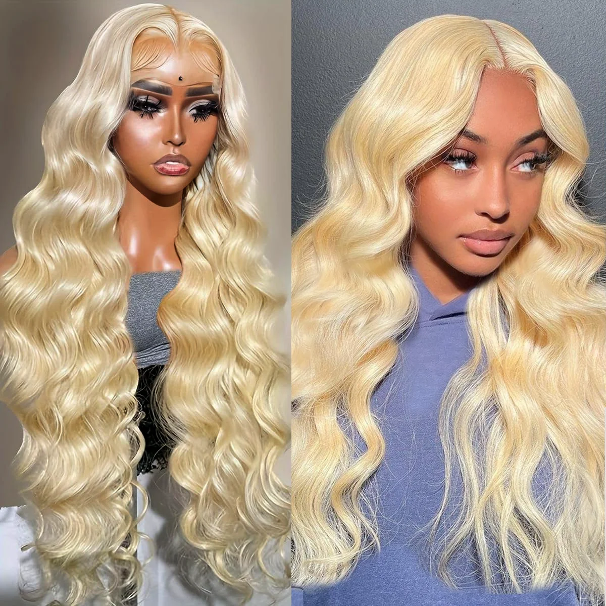 36 بوصة # 613 العسل شقراء 200% الكثافة الجسم موجة 13*4 13*6 HD الدانتيل الشفاف الباروكة الأمامية البرازيلي خصلات الشعر المستعار الإنسان للنساء #1