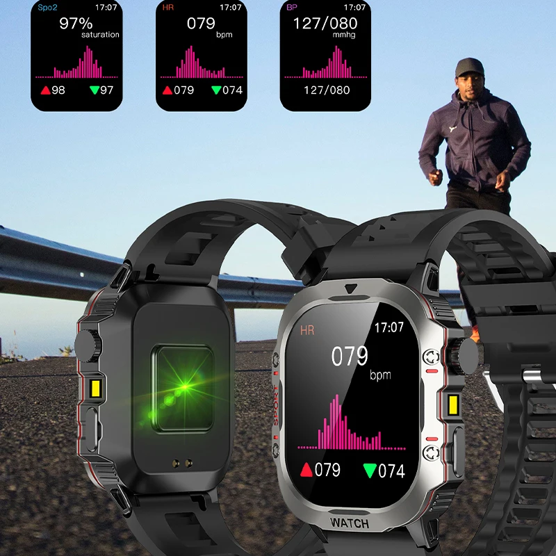 2024 Nowy inteligentny zegarek LED dla mężczyzn HD z ekranem dotykowym Bluetooth Smartwatch Multi Sport Mode Monitoring zdrowia Wodoodporny inteligentny zegarek