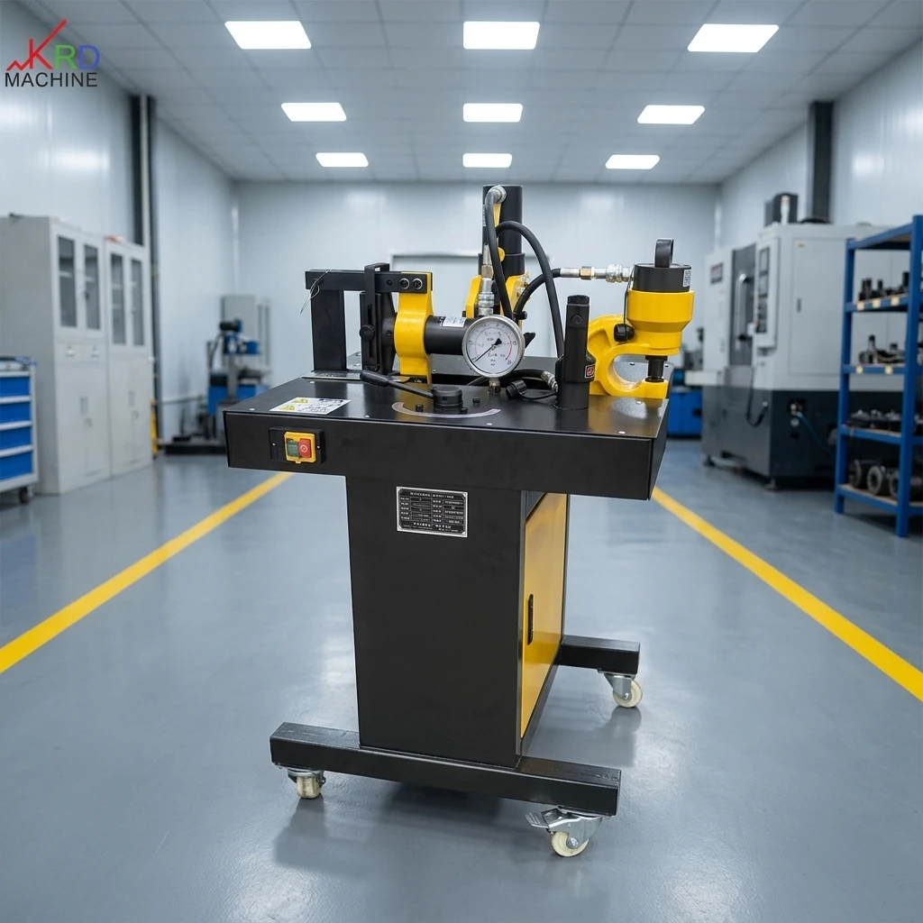 Hydraulic Multi-function Busbar Processing Machine Three-in-one Copper Busbar Cutting Punching Bending Equipment