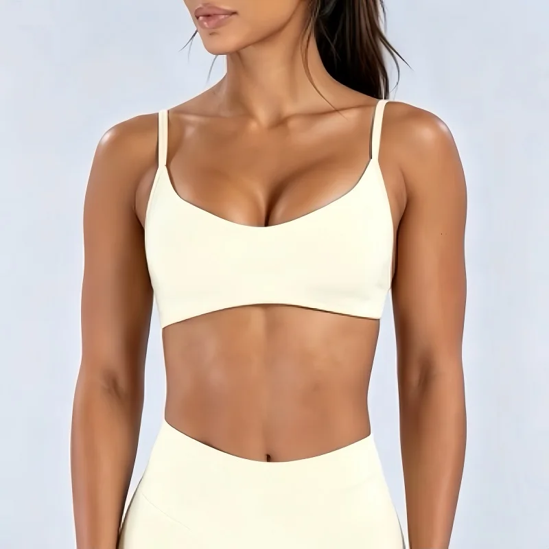 HISTELLO Impact Scoop Neck BH Damen Gym Top Nahtlos Rückenfrei Yoga Push-up Workout Unterwäsche Lauf- und Fitness-BH – Detail 10