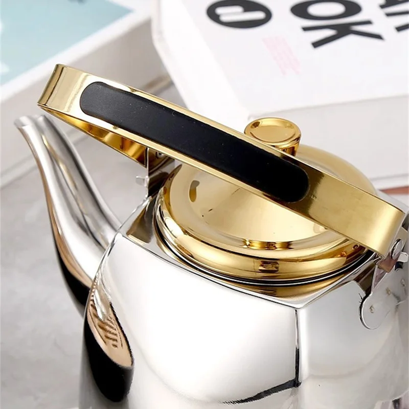 1L/1.5L Square Stainless Steel Teapot Kettle with Strainer Large Capacity Water Ketter for Electric Ceramic Cooktop/Gas Stove view 6