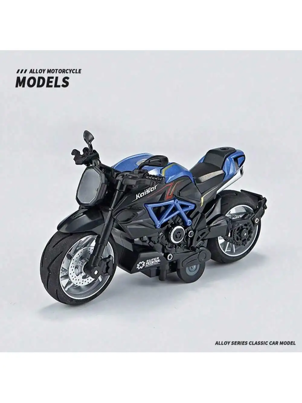 Motorradspielzeug aus Druckgusslegierung im Maßstab 1:12 mit echten Motorgon- und LED-Lichteffekten – reibungsbetriebenes, sturzsicheres Aufsitz-T – Detail 3