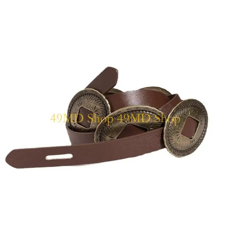 49MD Винтажные западные ремни ковбойские ремни кончо поясной ремень кончо металлический ремень кожаный ремень кожаная ремень