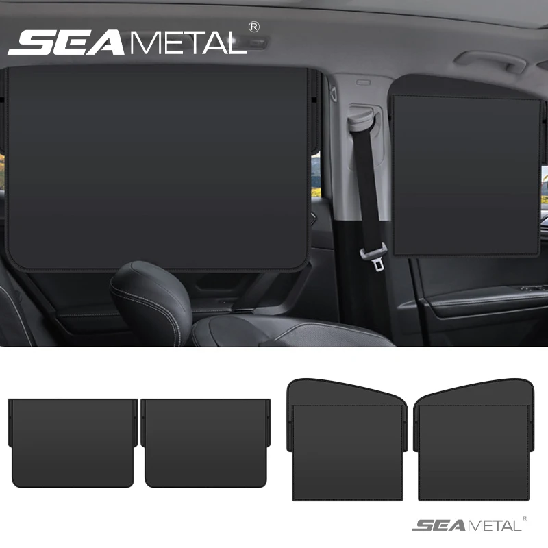 

SEAMETAL Car Side Window Sun Shade Curtain Full/Semi Shading Front Rear Window Sunshade Summer UV Blocking with Storage Pocket