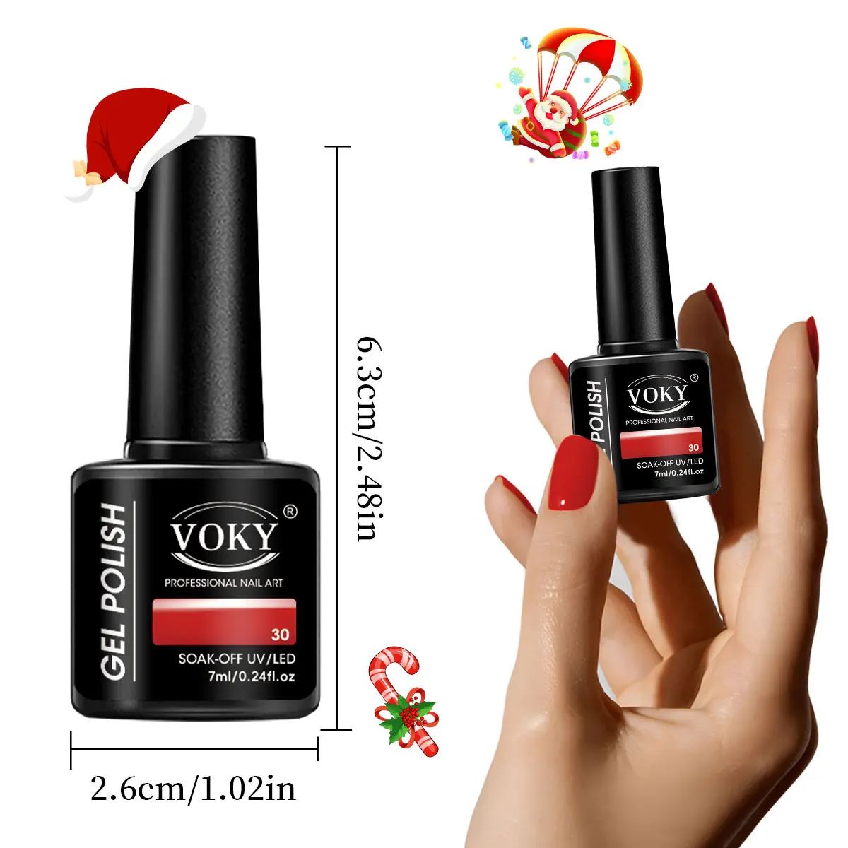 مجموعة جل طلاء أظافر فوكي مكونة من 5 قطع - سلسلة ألوان عيد الميلاد، مناسبة لعلاجات المانيكير والباديكير على مستوى الصالون.