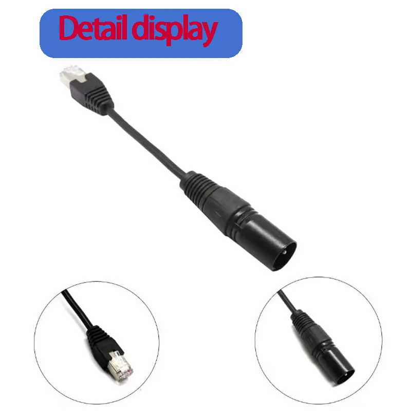 

Three Core XLR Male To Ethernet Port Plug DMX512 XLR To Crystal Head XLR To RJ45 Male Ethernet Cable