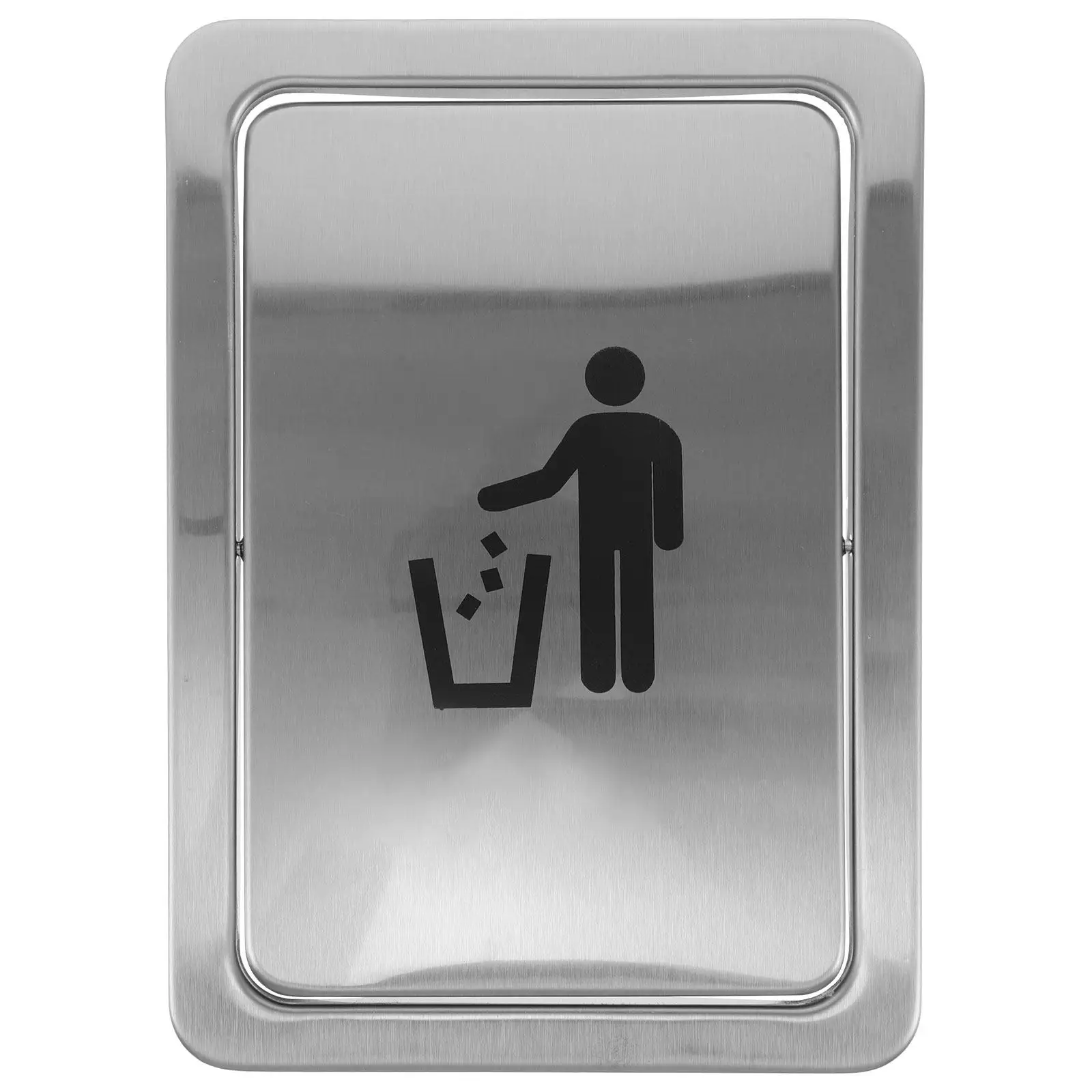 

Recessed Countertop Trash Lid Silver Finish Built-in Garbage Bin Cover with for Seamless Kitchen Counter Waste